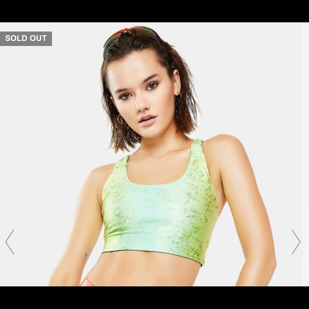 NWT Terez Fantasy Balayage Foil-Print Sports Bra*